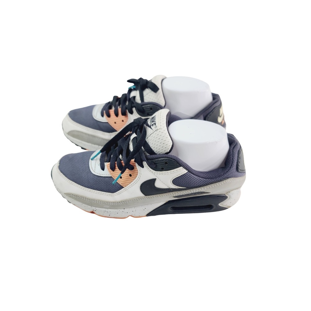 Nike Air, Athletic Sneakers Synthetic Men, Size‎ 9.5, White/Gray/Orange Color